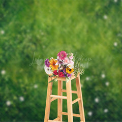 Lofaris Green Grass And Floral Boho Spring Wedding Backdrop