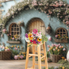 Lofaris Green House Spring Floral Eggs Easter Photo Backdrop