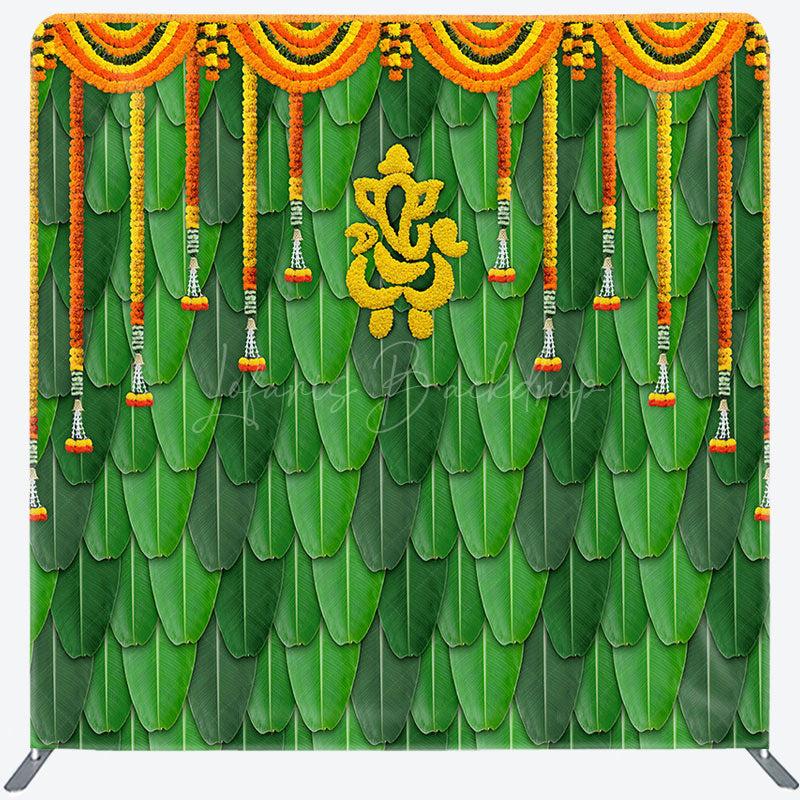 Lofaris Green Indian Ganesha Photography Pillow Case Backdrop