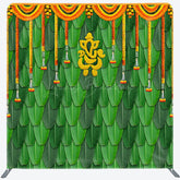 Lofaris Green Indian Ganesha Photography Pillow Case Backdrop