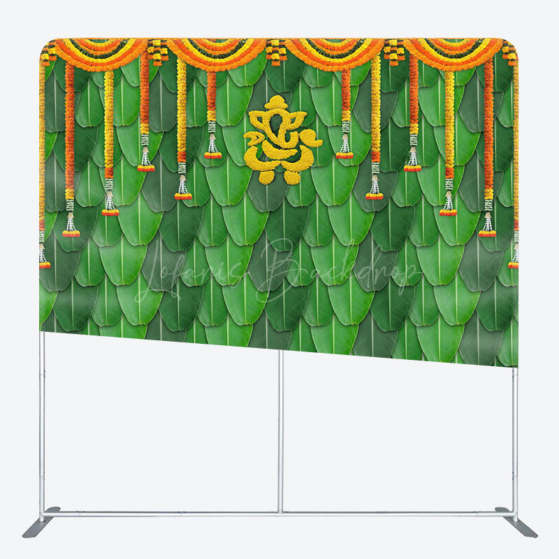 Lofaris Green Indian Ganesha Photography Pillow Case Backdrop