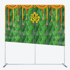 Lofaris Green Indian Ganesha Photography Pillow Case Backdrop