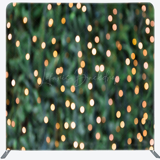 Lofaris Green Leaf And Lights Bokeh Tension Fabric Backdrop