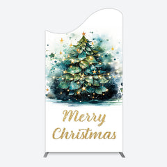 Lofaris Green Light Xmas Tree Merry Christmas Arch Backdrop
