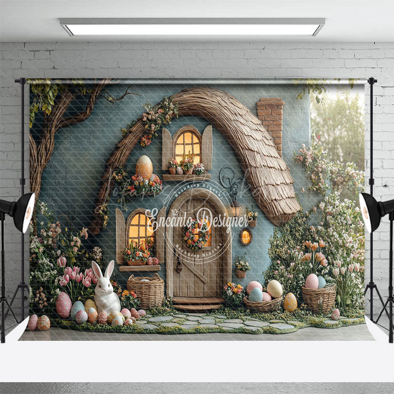 Lofaris Green Magical House Spring Greenery Easter Backdrop