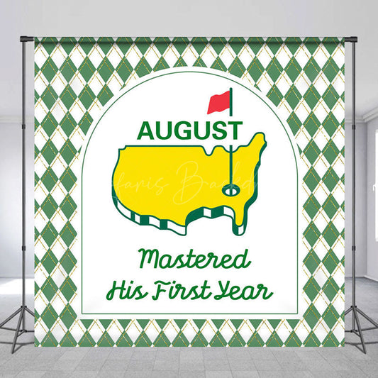 Lofaris Green Mastered First Year Custom Birthday Backdrop