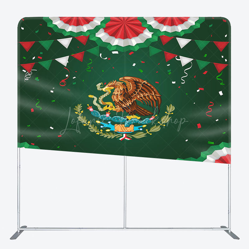 Lofaris Green Mexico National Emblem Square Tension Backdrop
