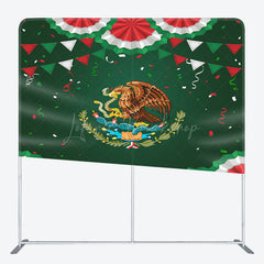 Lofaris Green Mexico National Emblem Square Tension Backdrop
