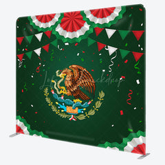 Lofaris Green Mexico National Emblem Square Tension Backdrop