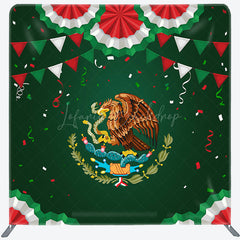 Lofaris Green Mexico National Emblem Square Tension Backdrop