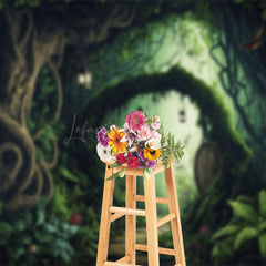 Lofaris Green Mysterious Forest Path Scenery Photo Backdrop