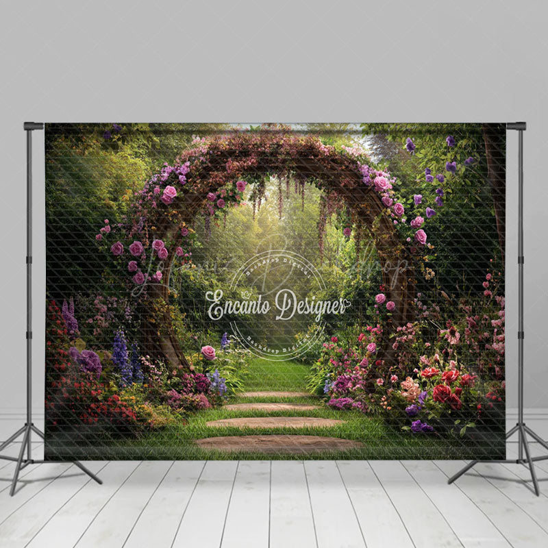 Lofaris Green Natural Forest Arch Floral Wedding Backdrop