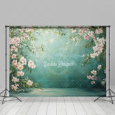 Lofaris Green Oil Painted Pink Floral Photography Backdrop
