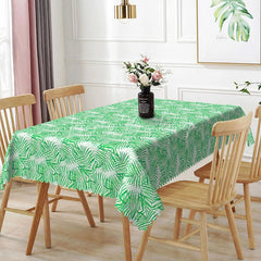 Lofaris Green Palm Leaves Rectangle Tablecloth Tropical Plant Fern Nature Pattern Cover Spring Summer Dining Decoration