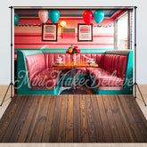 Lofaris Green Pink Dining Room Wood Floor Combo Set Backdrop