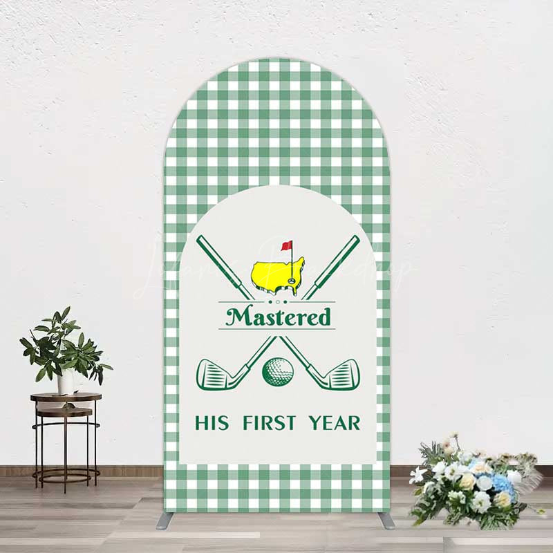 Lofaris Green Plaid Mastered His First Year Arch Backdrop