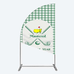 Lofaris Green Plaid Mastered His First Year Half Moon Arch Backdrop