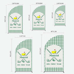 Lofaris Green Plaid Mastered His First Year Half Moon Arch Backdrop