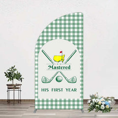 Lofaris Green Plaid Mastered His First Year Half Moon Arch Backdrop