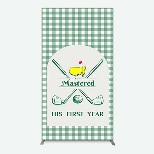 Lofaris Green Plaid Mastered His First Year Rectangle Backdrop
