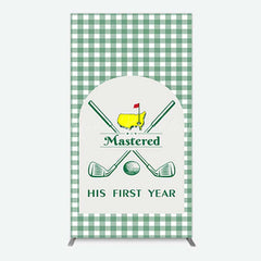 Lofaris Green Plaid Mastered His First Year Rectangle Backdrop
