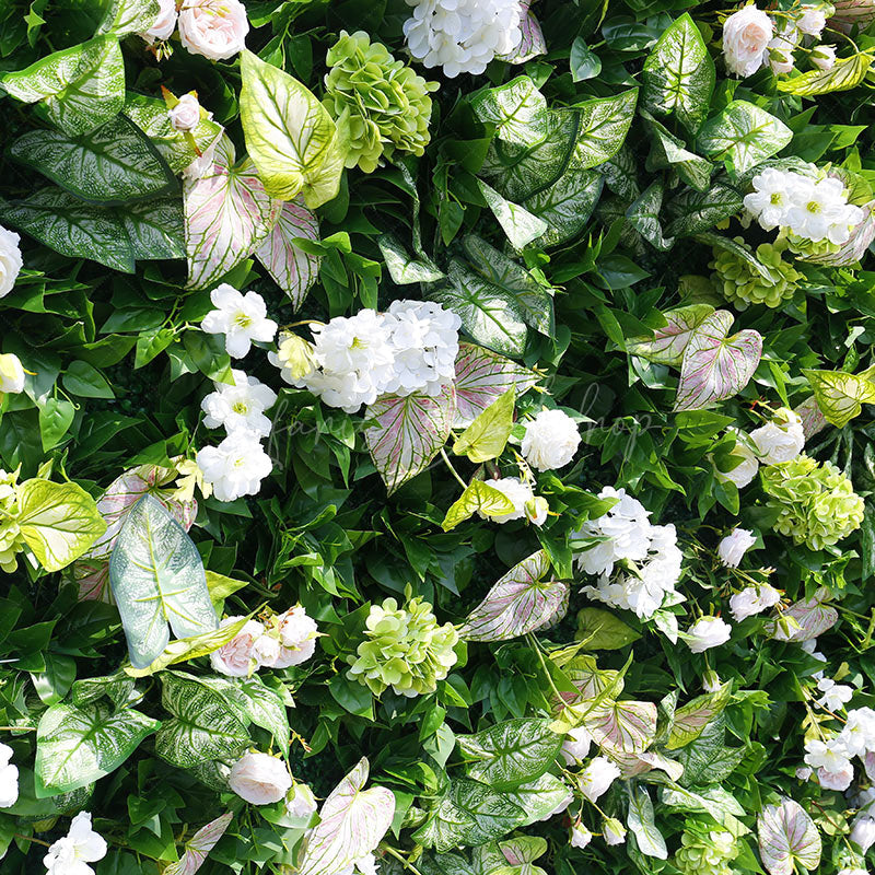 Lofaris Green Plant Leaves White Rose Flower Wall For Wedding