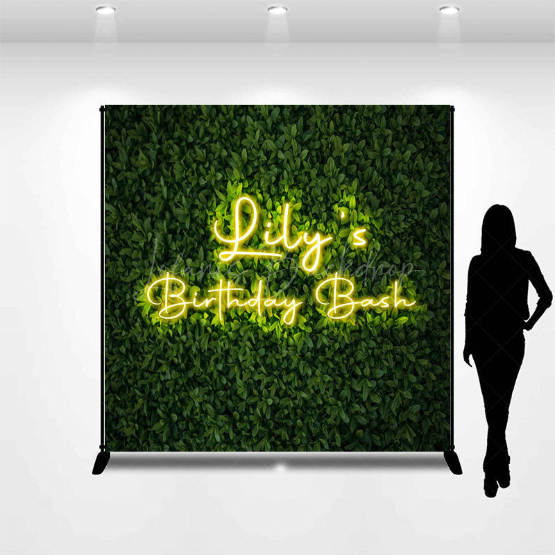 Lofaris Green Plant Simple Vibe Custom Birthday Backdrop