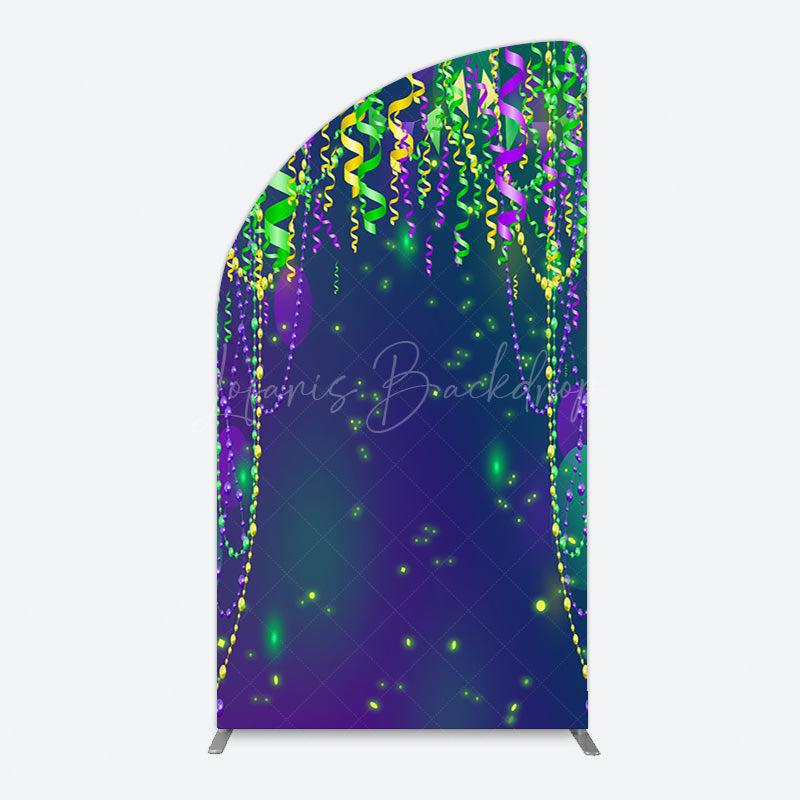 Lofaris Green Purple Ribbons Birthday Party Arch Backdrop