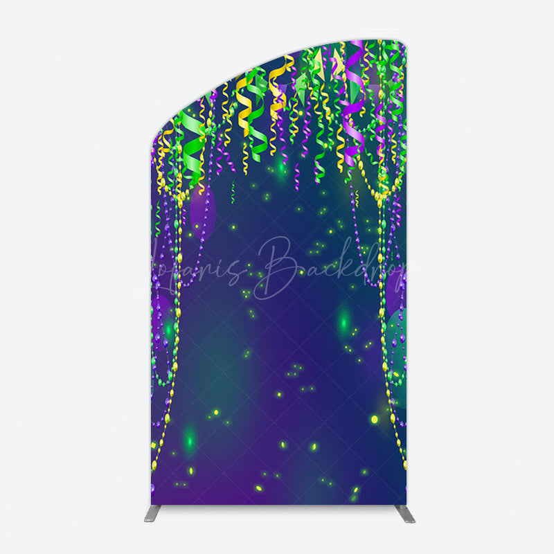 Lofaris Green Purple Ribbons Birthday Party Arch Backdrop