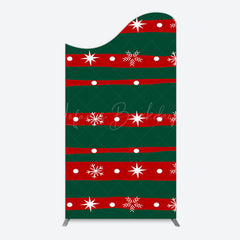 Lofaris Green Red Christmas Vibe Stripe Snow Arch Backdrop