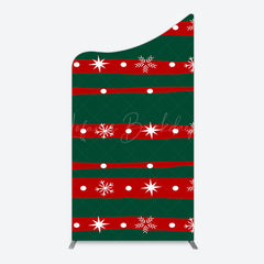 Lofaris Green Red Christmas Vibe Stripe Snow Arch Backdrop