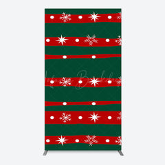 Lofaris Green Red Christmas Vibe Stripe Snow Arch Backdrop