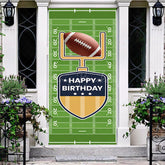 Lofaris Green Rugby Field Sport Happy Birthday Door Cover