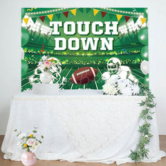 Lofaris Green Rugby Field Touch Down Sport Birthday Backdrop