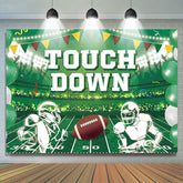 Lofaris Green Rugby Field Touch Down Sport Birthday Backdrop