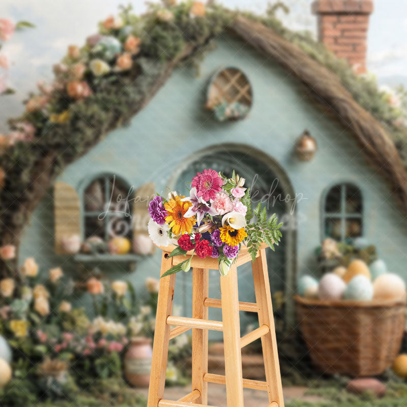 Lofaris Green Rustic House Greenery Floral Easter Backdrop