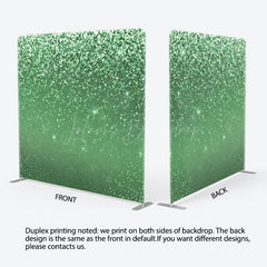 Lofaris Green Silver Glitter Dance Party Pillow Case Backdrop