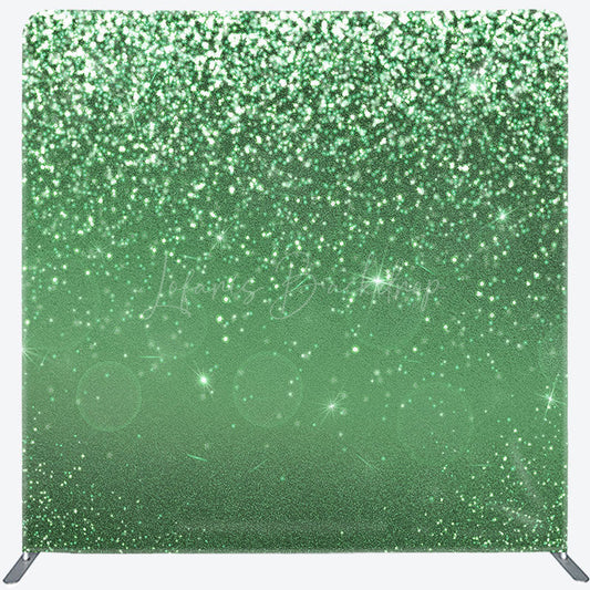 Lofaris Green Silver Glitter Dance Party Pillow Case Backdrop