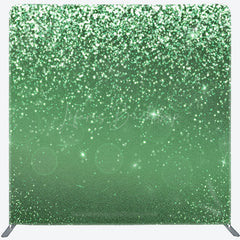 Lofaris Green Silver Glitter Dance Party Pillow Case Backdrop