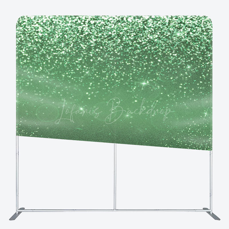 Lofaris Green Silver Glitter Dance Party Pillow Case Backdrop