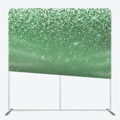 Lofaris Green Silver Glitter Dance Party Pillow Case Backdrop