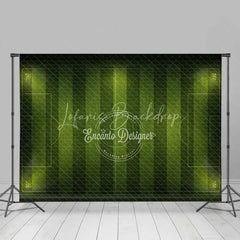 Lofaris Green Soccer Field Backdrop Football Pitch Stadium Lights Sports Theme Party Photo Booth