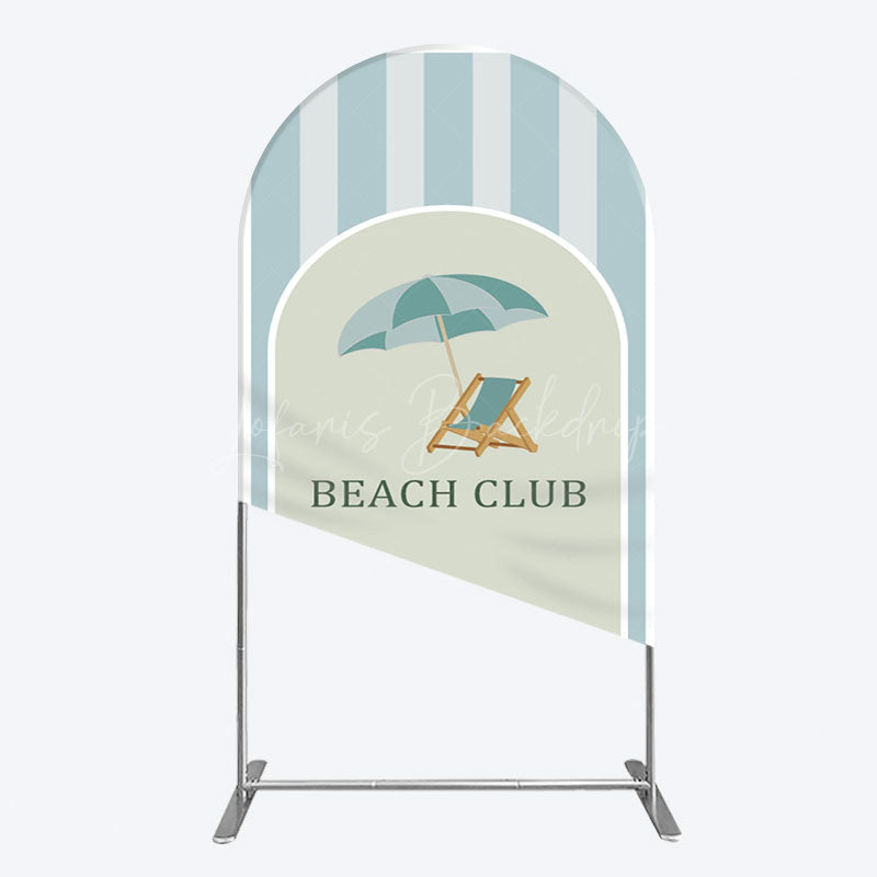 Lofaris Green Stripe Arch Beach Club Party Backdrop