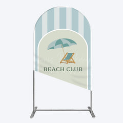 Lofaris Green Stripe Arch Beach Club Party Backdrop