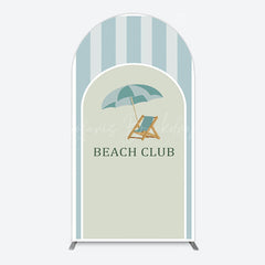 Lofaris Green Stripe Arch Beach Club Party Backdrop