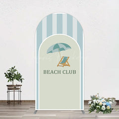 Lofaris Green Stripe Arch Beach Club Party Backdrop