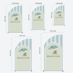 Lofaris Green Stripe Half Moon Arch Beach Club Party Backdrop