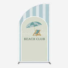 Lofaris Green Stripe Half Moon Arch Beach Club Party Backdrop