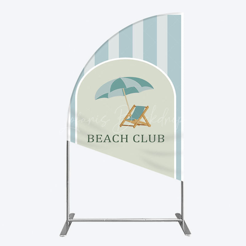 Lofaris Green Stripe Half Moon Arch Beach Club Party Backdrop