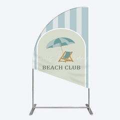 Lofaris Green Stripe Half Moon Arch Beach Club Party Backdrop